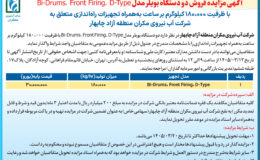 آگهی مزایده فروش دو دستگاه بویلر مدل Bi-Drums, Front Firing, D-Type