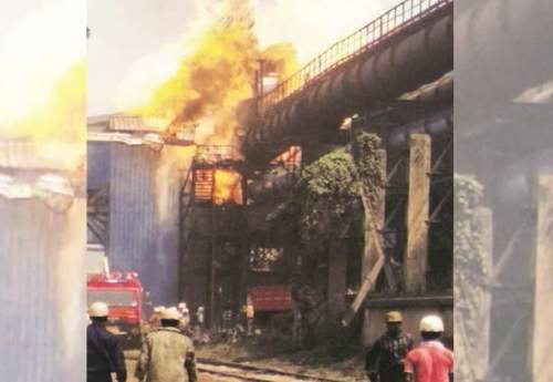۱۱ کشته بر اثر حادثه آتش سوزی در کارخانه تولید ریل SAIL