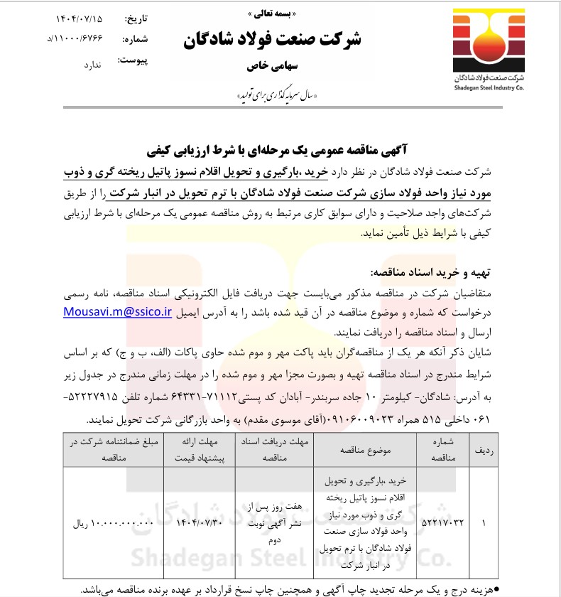 اقلام نسوز پاتیل
