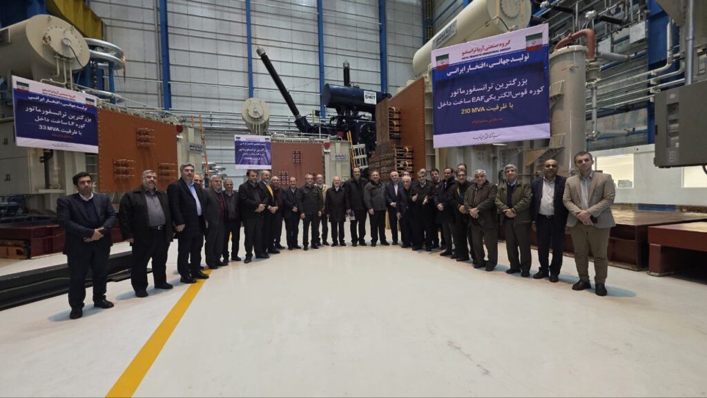 گزارش تصویری از آیین رونمایی کورههای EAF و LF و راکتور ساخت داخل گروه صنعتی آریا ترانسفو 2 ترانسفورماتور 1