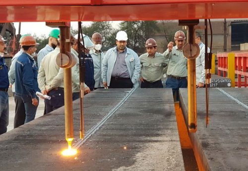 دستگاه برش اسلب با موفقیت در خط تولید فولاد خوزستان نصب شد